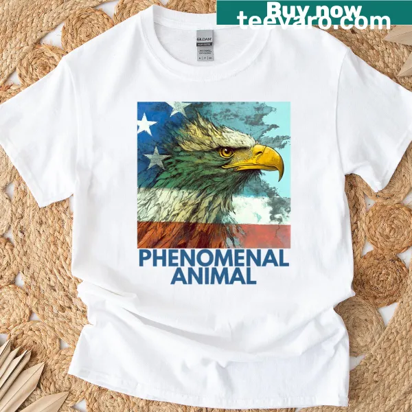 Illustration of a patriotic eagle on a premium t-shirt