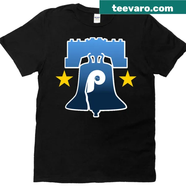 T-shirt featuring the Philadelphia Phillies logo and Liberty Bell design