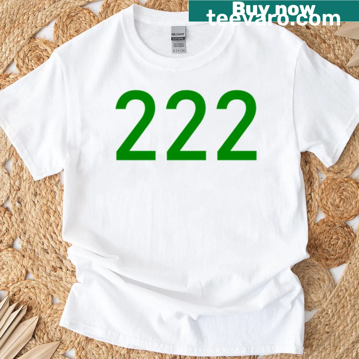 Kids T-shirt with Player 222 from Squid Game — on a men's t-shirt