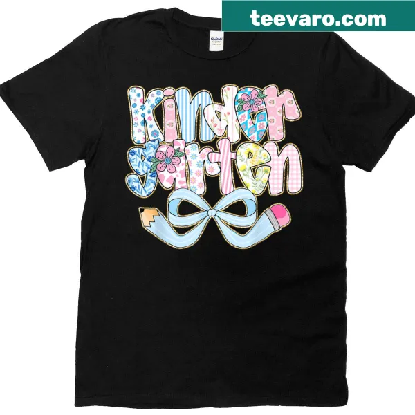 Floral T-shirt for kindergarteners, perfect for back-to-school
