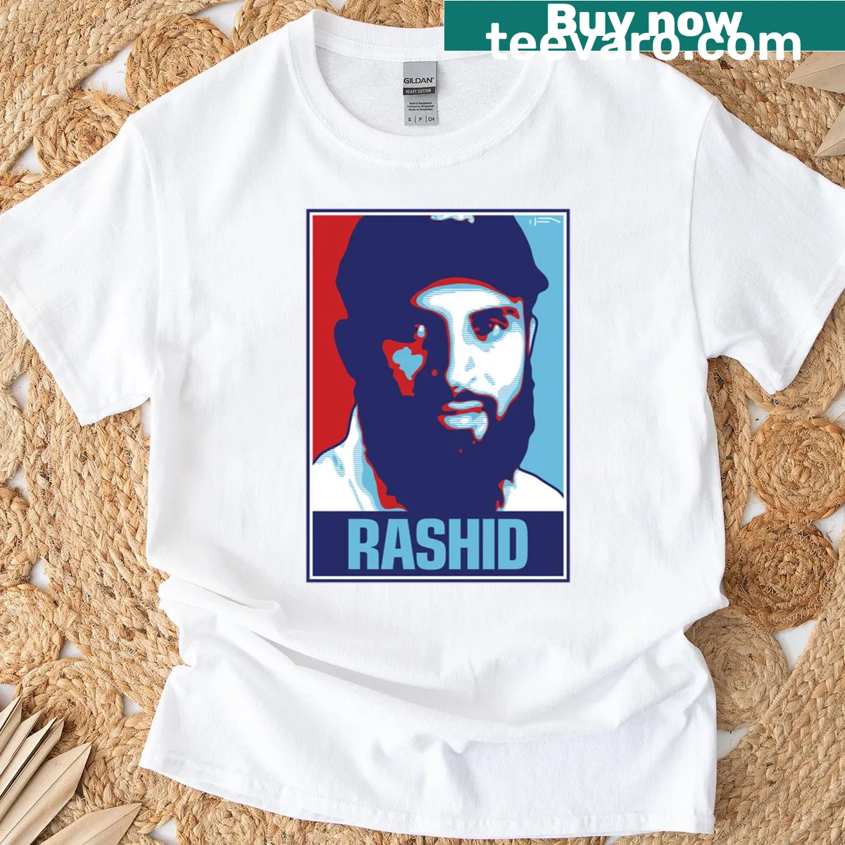 Rashid England T-shirt with bold graphic design — on a men's t-shirt