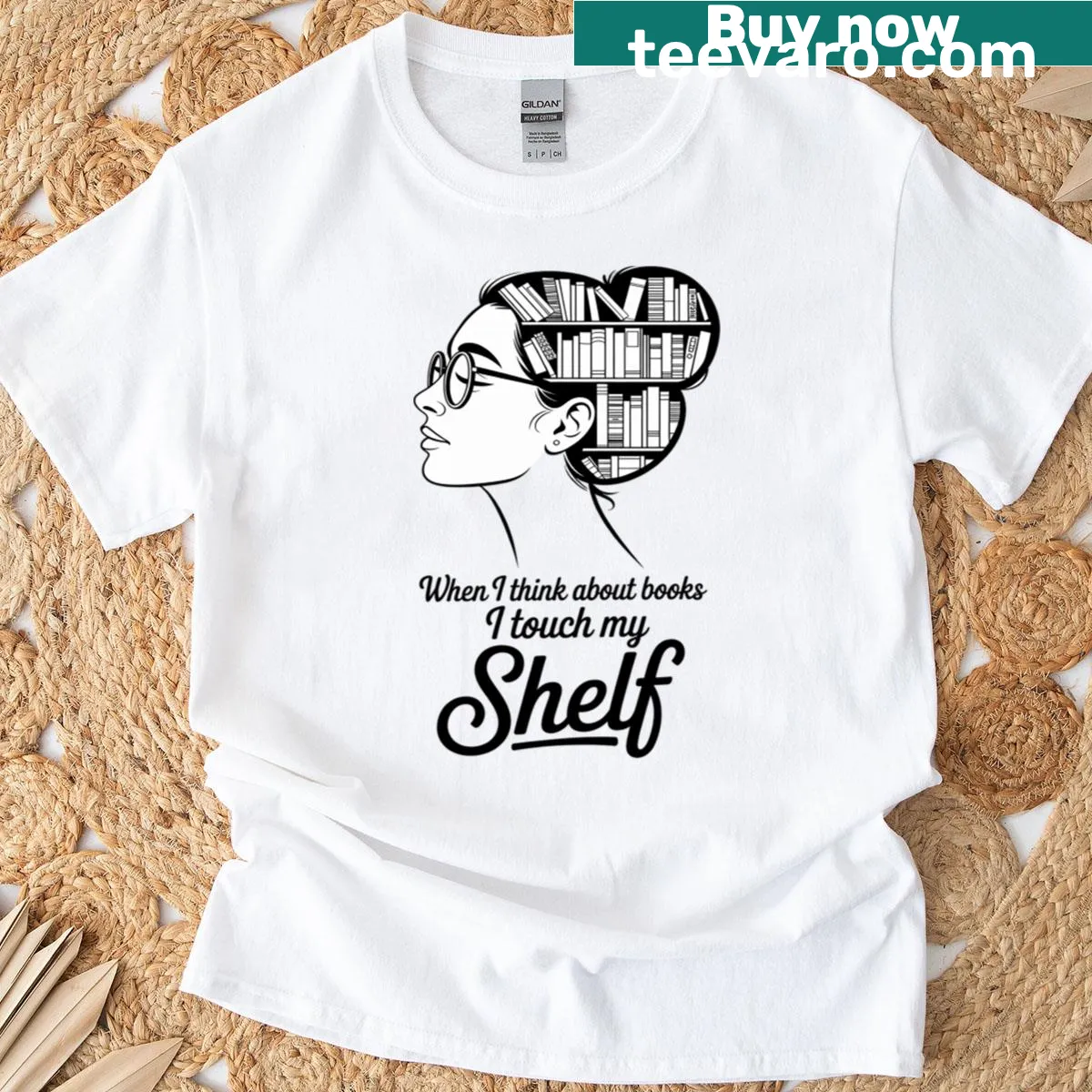 Cute librarian T-shirt featuring a book-themed quote — on a men's t-shirt