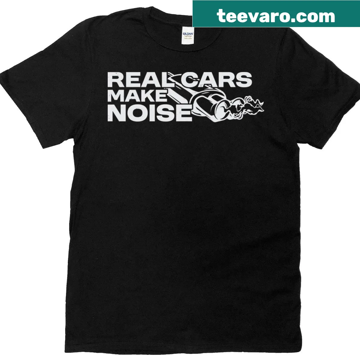 Artistic T-shirt depicting a roaring car graphic — on a men's t-shirt