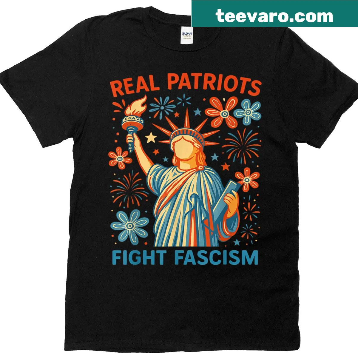 Political protest T-shirt with strong typography print — on a men's t-shirt