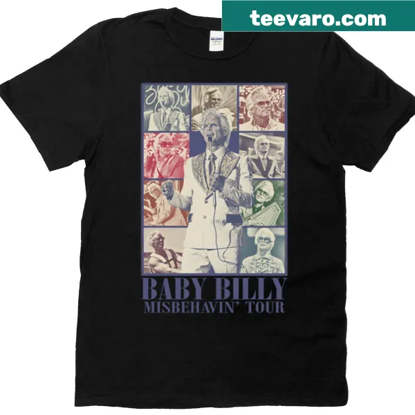 Vintage 90s music tour t-shirt featuring Baby Billy graphic