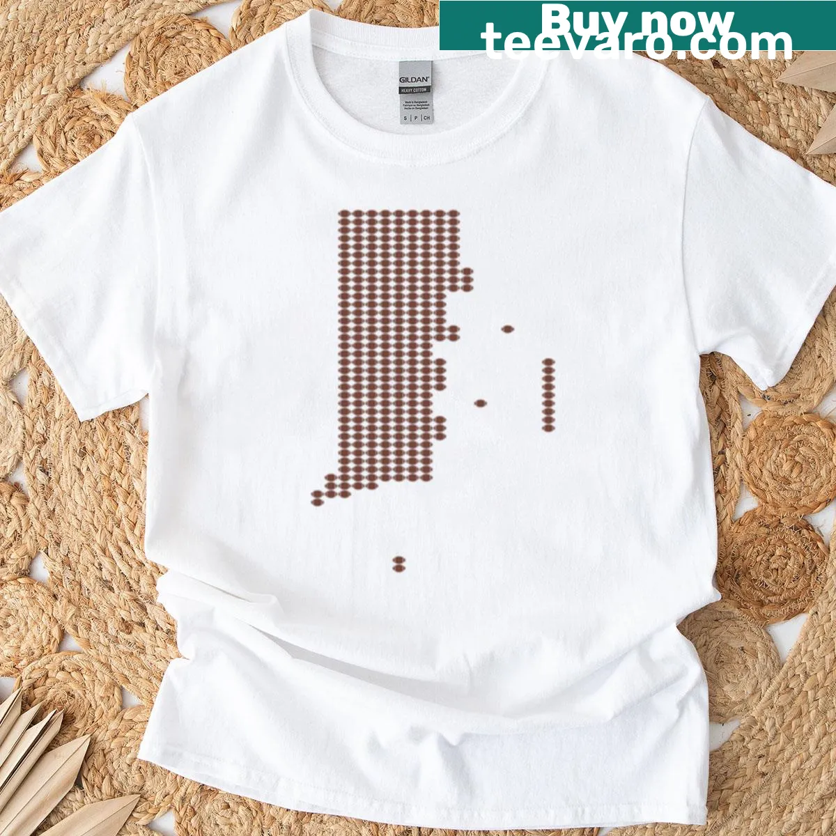 T-shirt featuring Rhode Island football graphic design — on a men's t-shirt