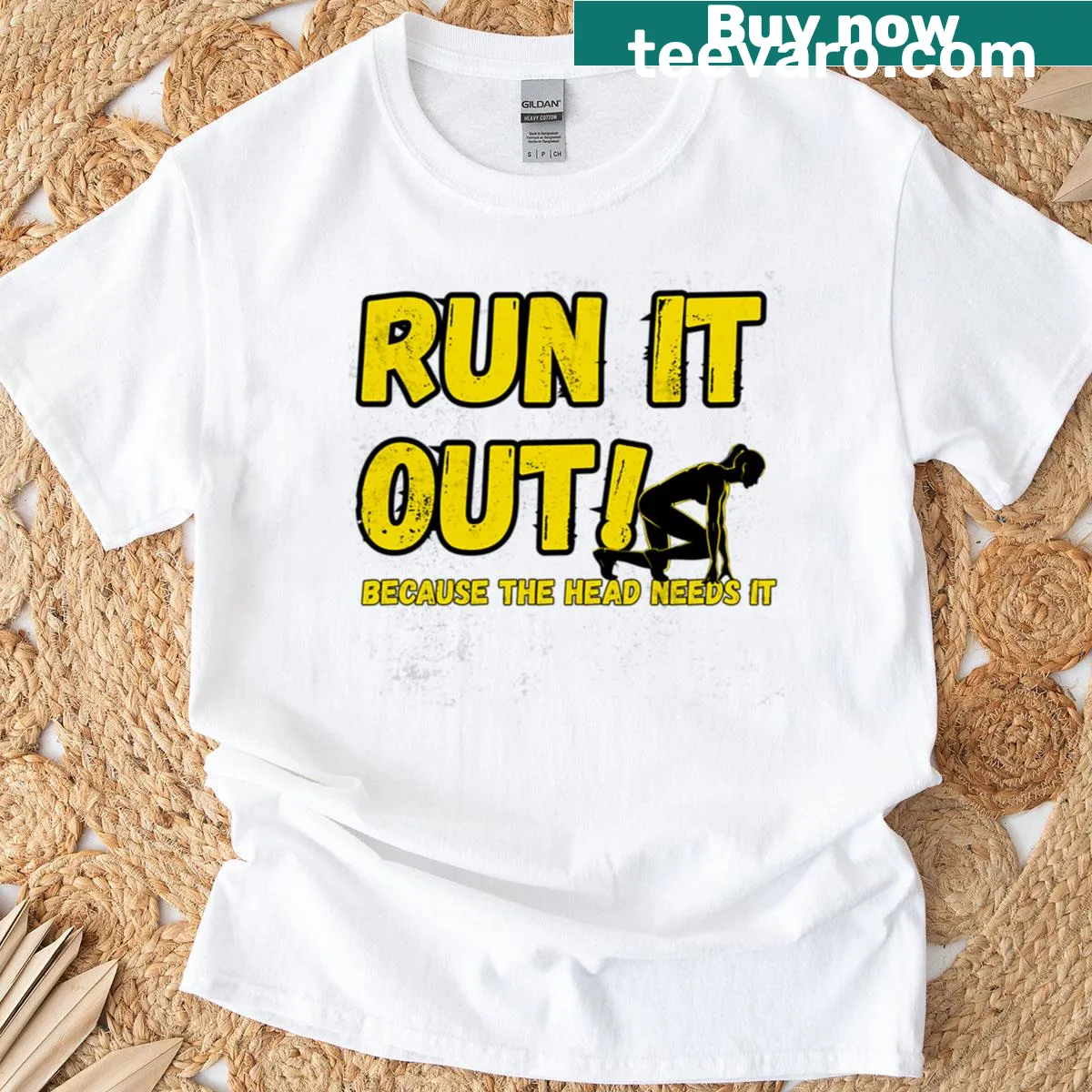 Motivational quote graphic for runners on a t-shirt — on a men's t-shirt