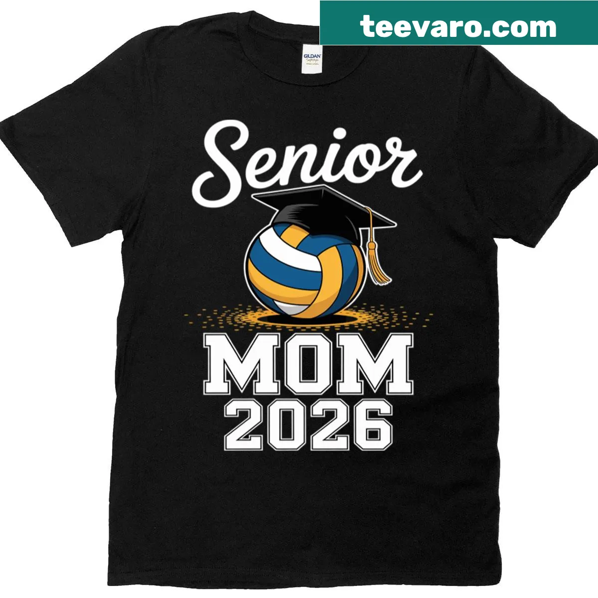 T-shirt for Senior Moms featuring 'Class Of 2026' and volleyball — on a men's t-shirt