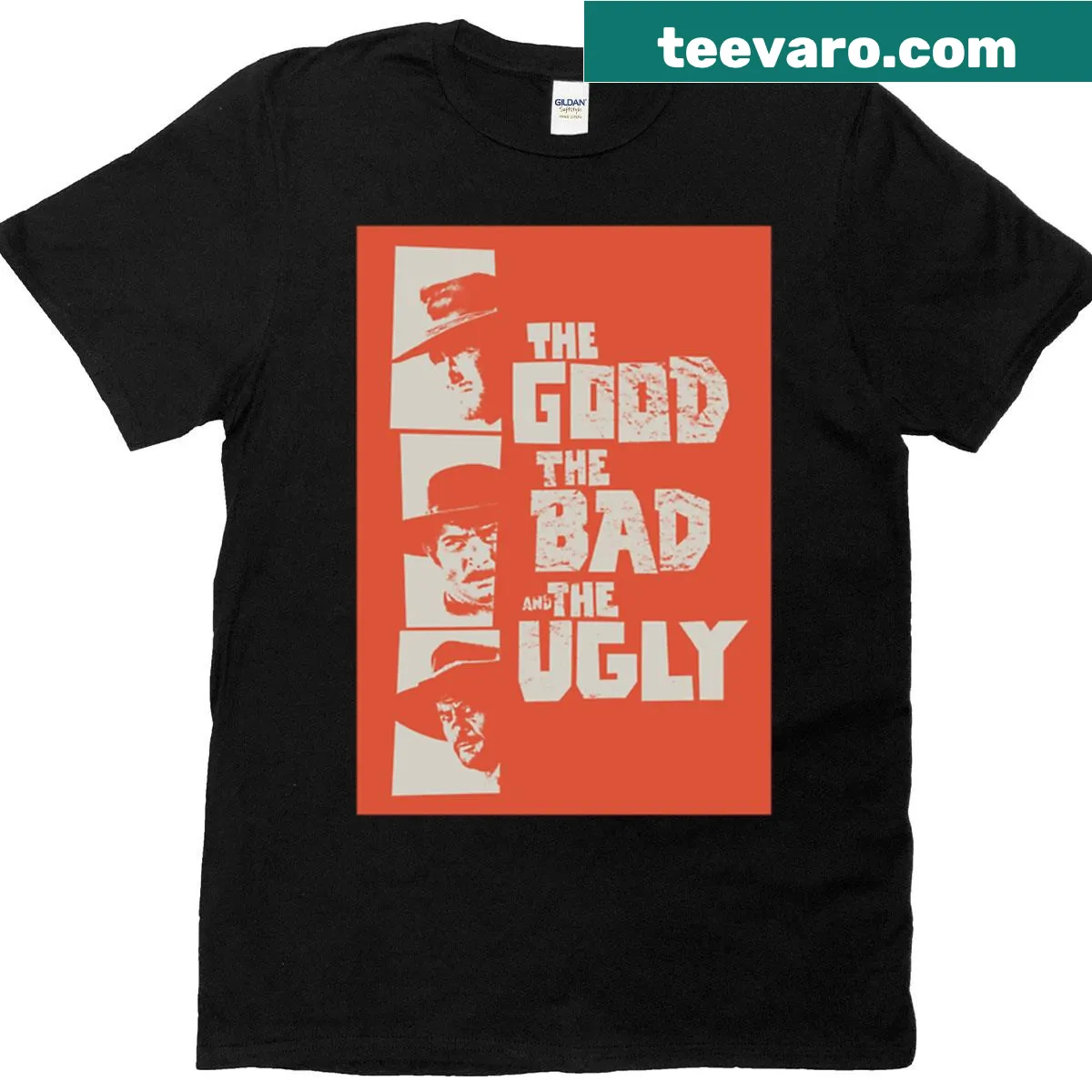 Cinematic-themed t-shirt celebrating Sergio Leone films — on a men's t-shirt