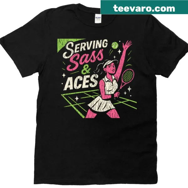 Sassy tennis-themed T-shirt for women with playful typography