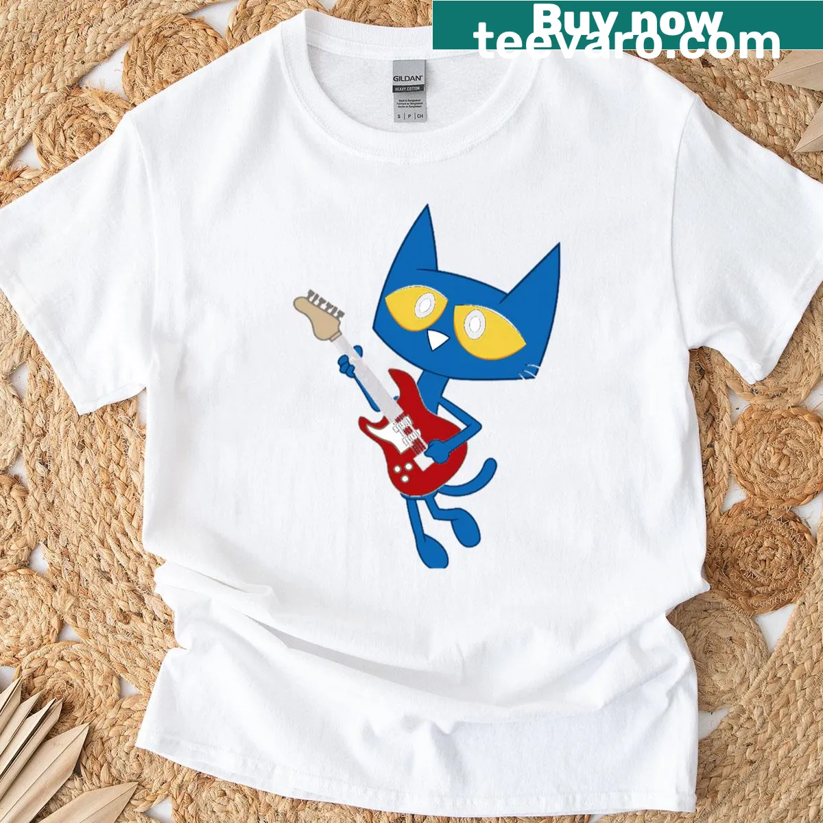 Vintage cartoon logo t-shirt showcasing shoes, movies, and cats — on a men's t-shirt