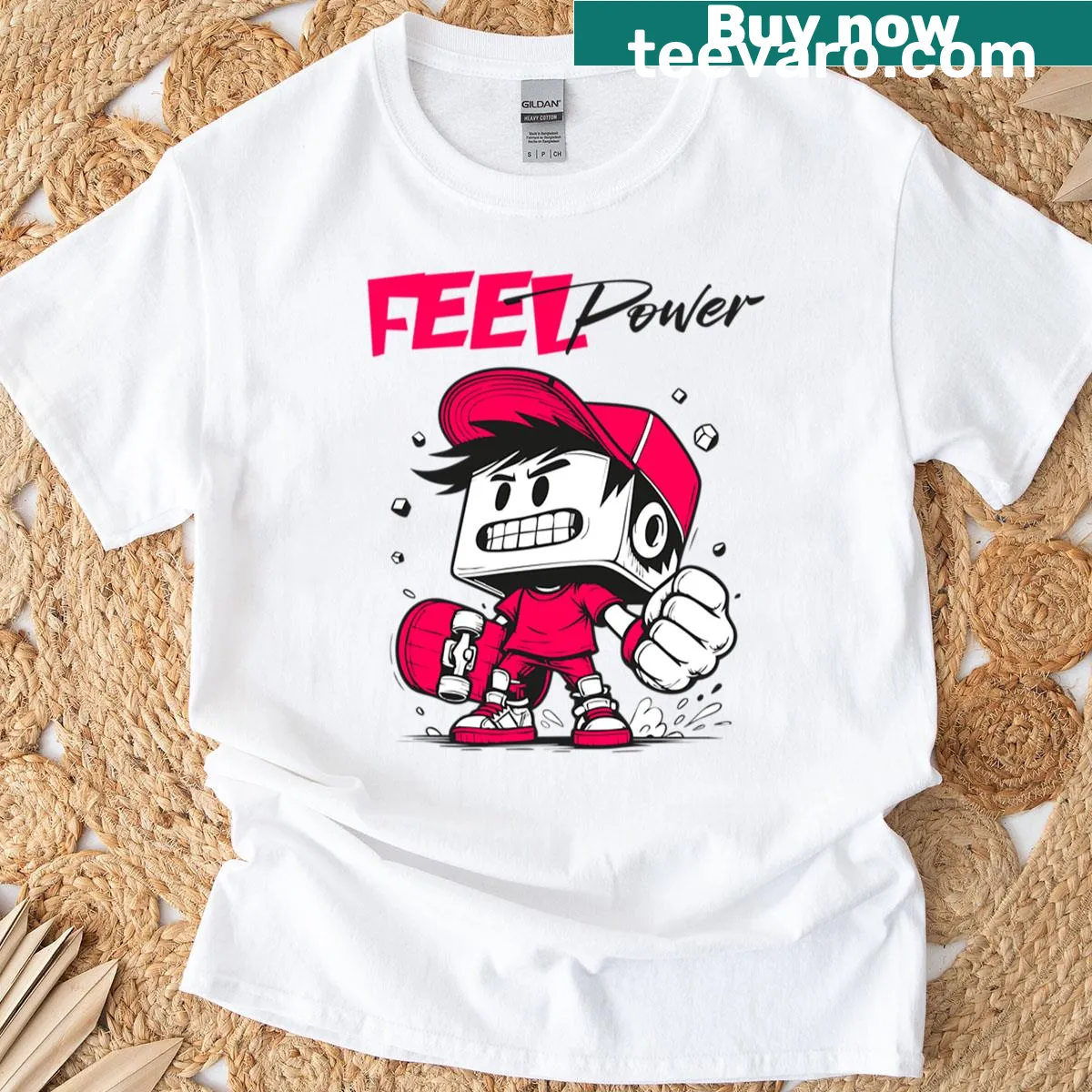 Edgy T-shirt with bold skater graphic design — on a men's t-shirt