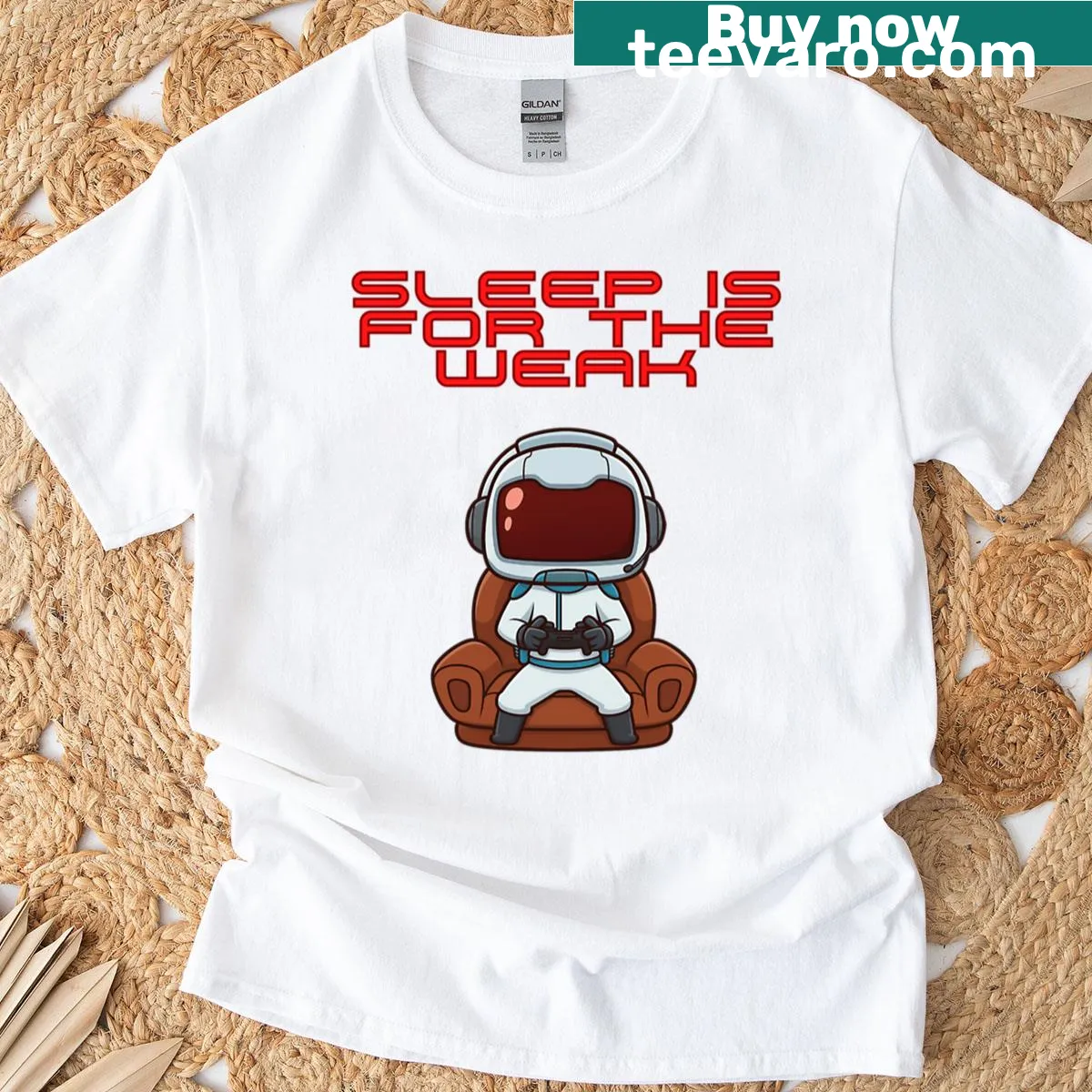 Inspirational gaming quote T-shirt with futuristic style — on a men's t-shirt