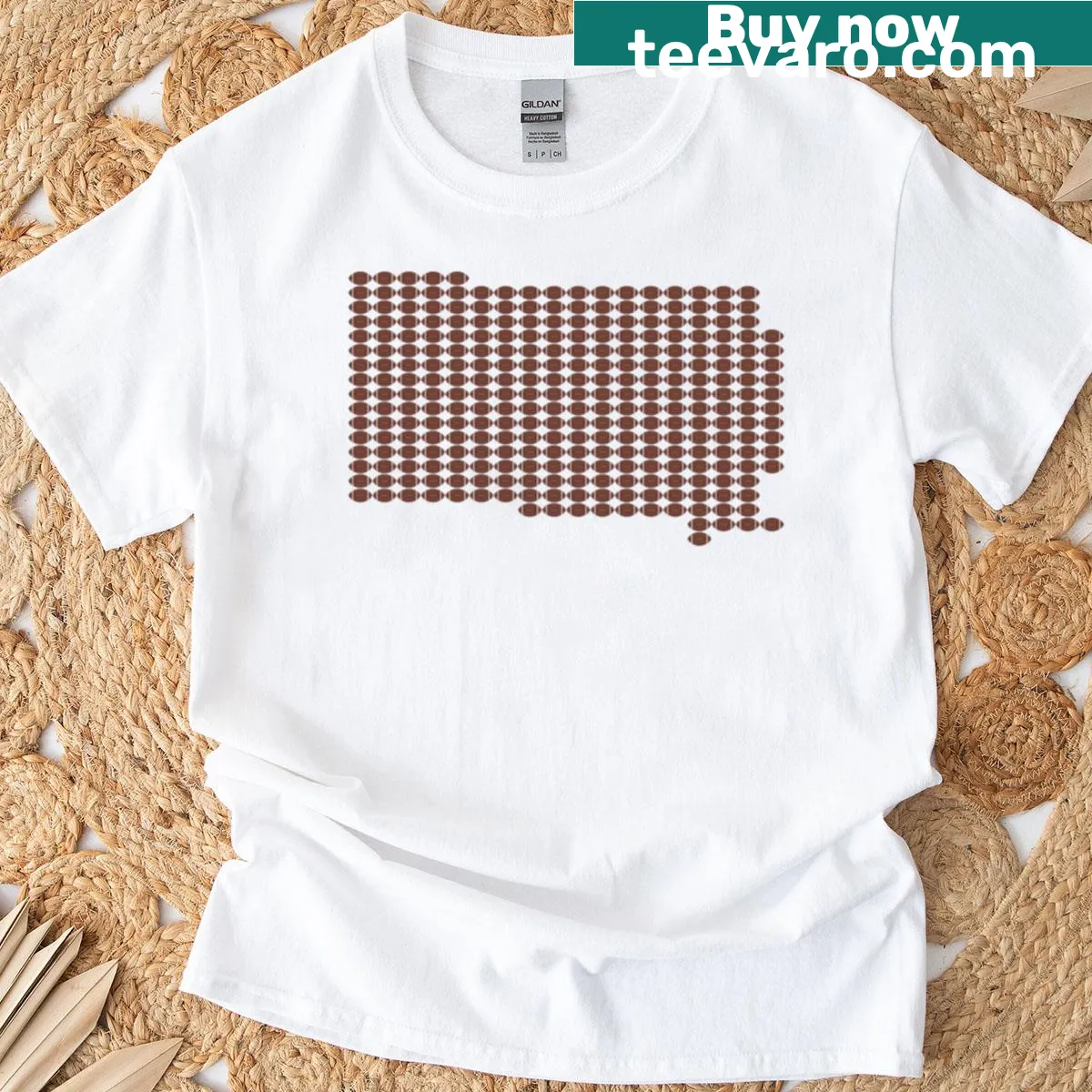 Oversized t-shirt featuring South Dakota football graphic — on a men's t-shirt