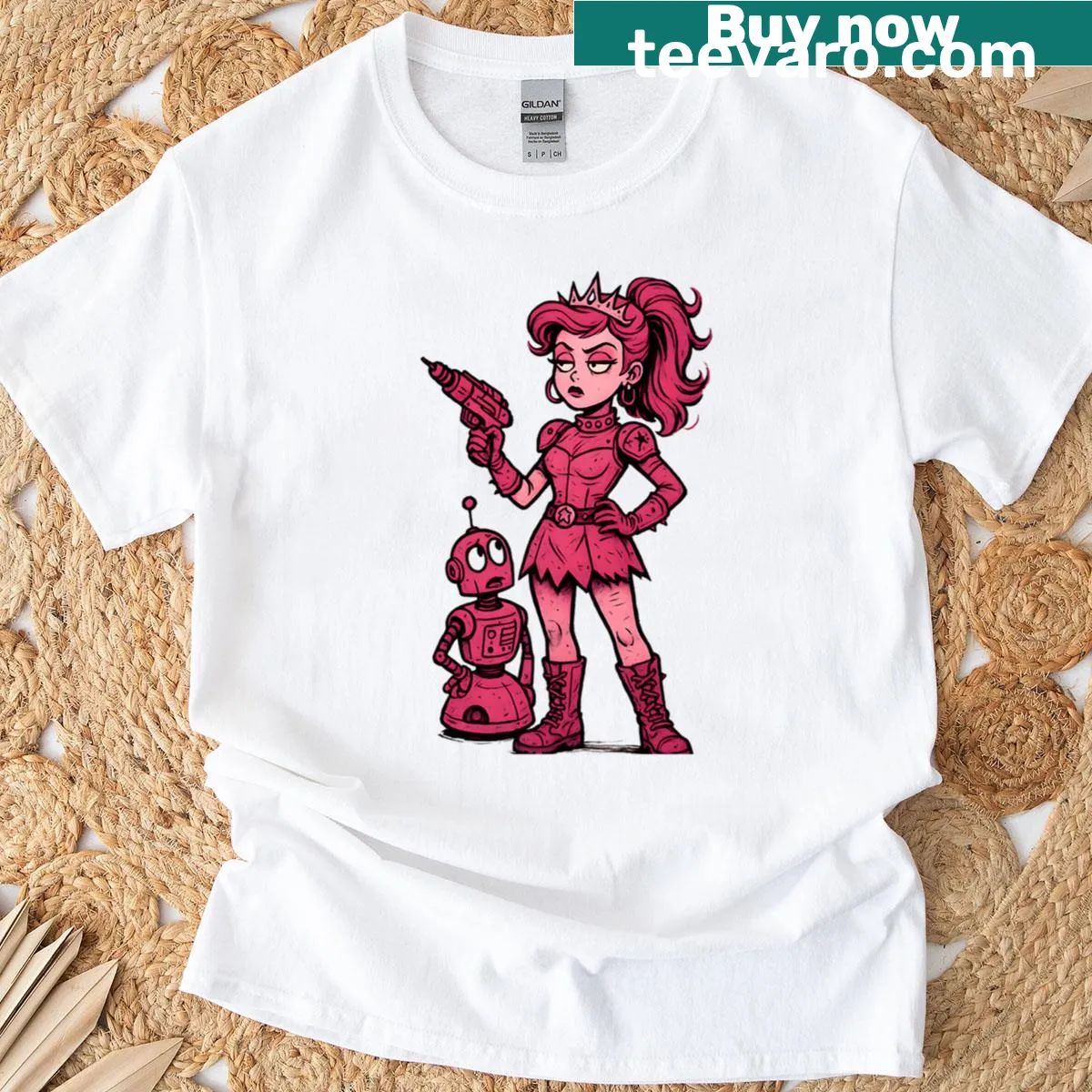 Humorous Space Princess Problems T-shirt featuring a whimsical cartoon design — on a men's t-shirt