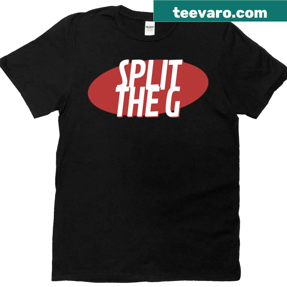 Minimalistic t-shirt with 'Split The G' typography — on a men's t-shirt