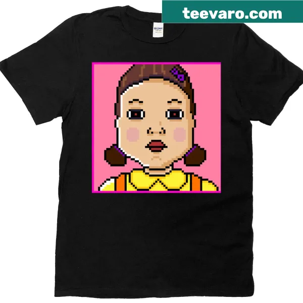 Squid Game Young-hee t-shirt featuring pixel art design