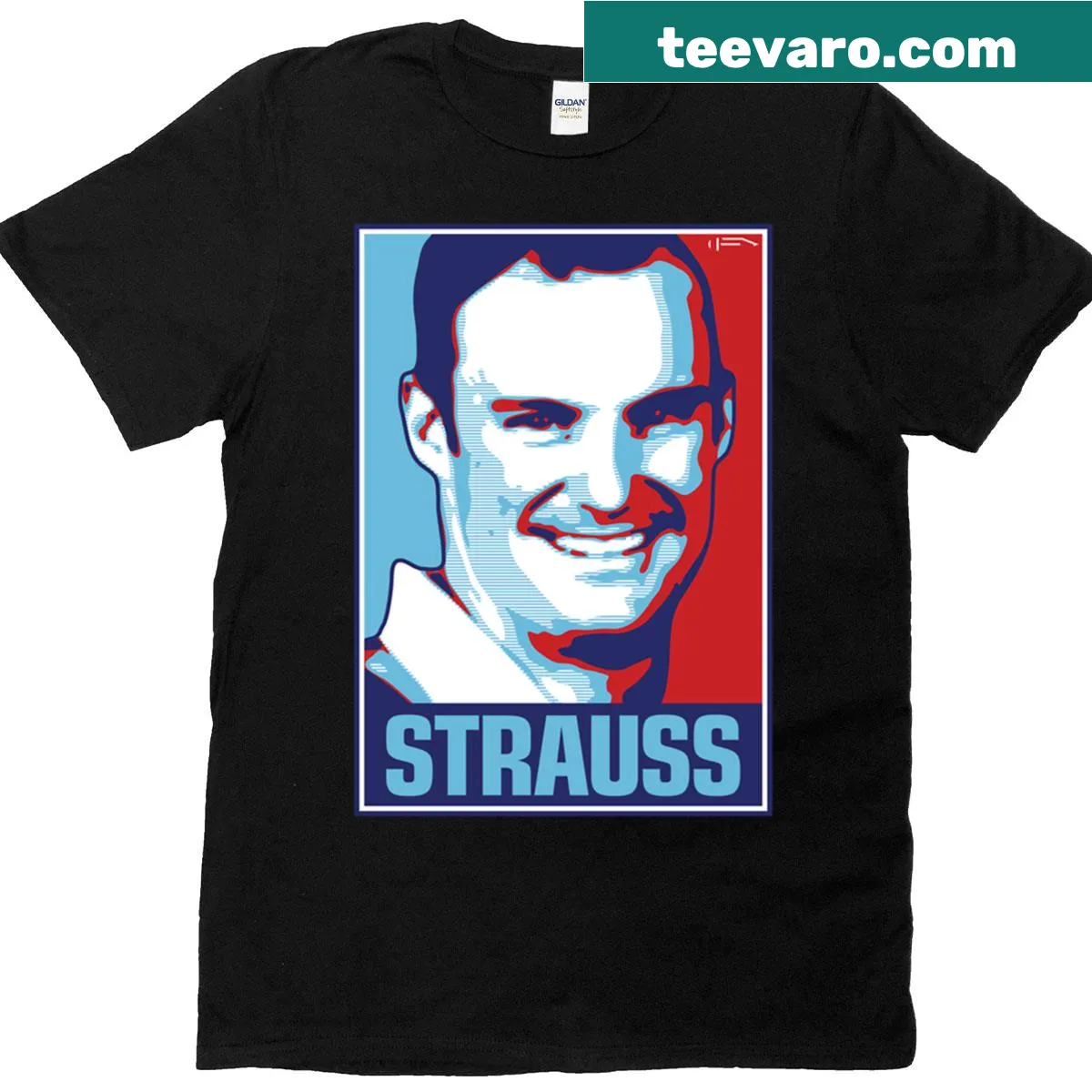 Vintage-style t-shirt honoring Strauss with a classic design — on a men's t-shirt