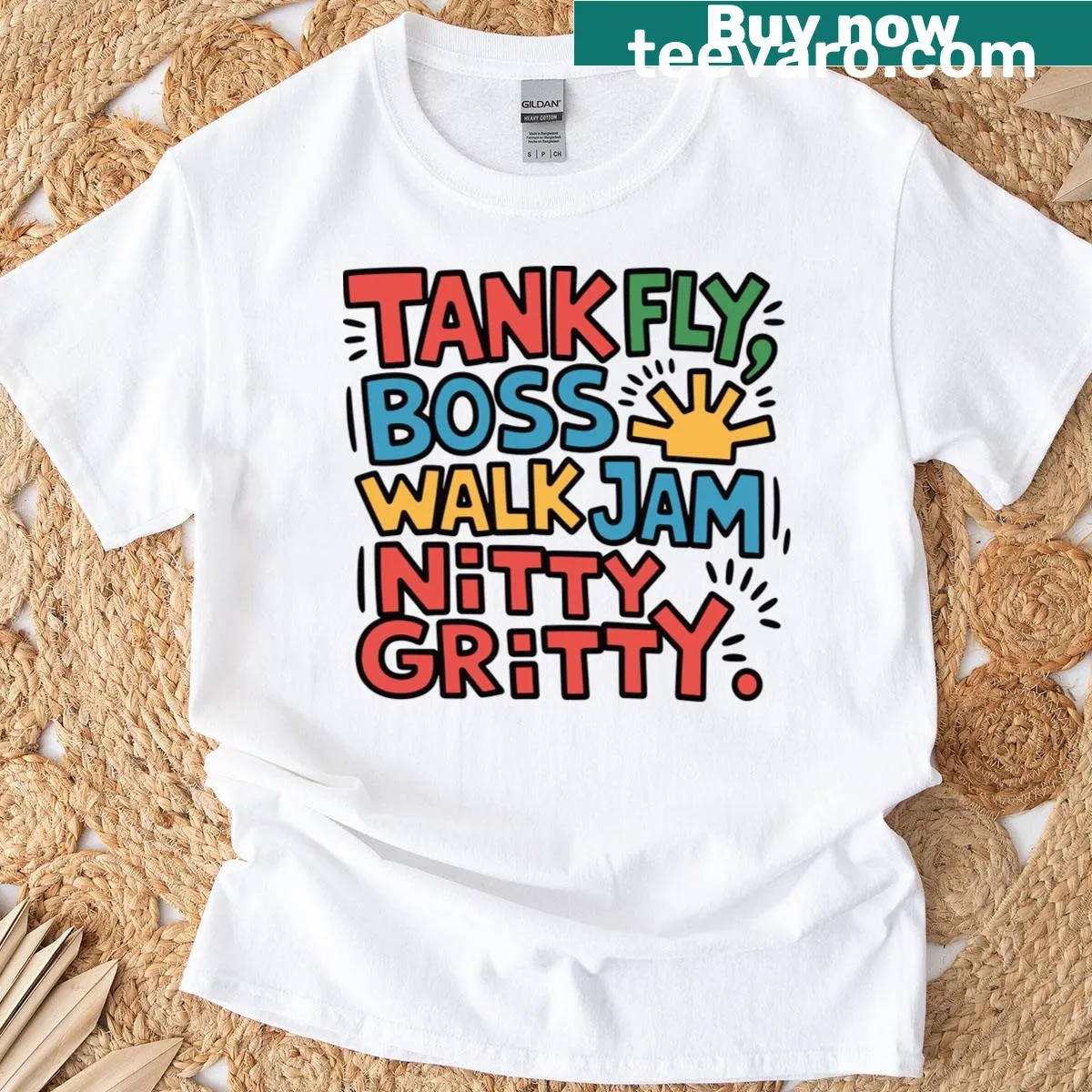 Lively music-themed graphic on a T-shirt — on a men's t-shirt