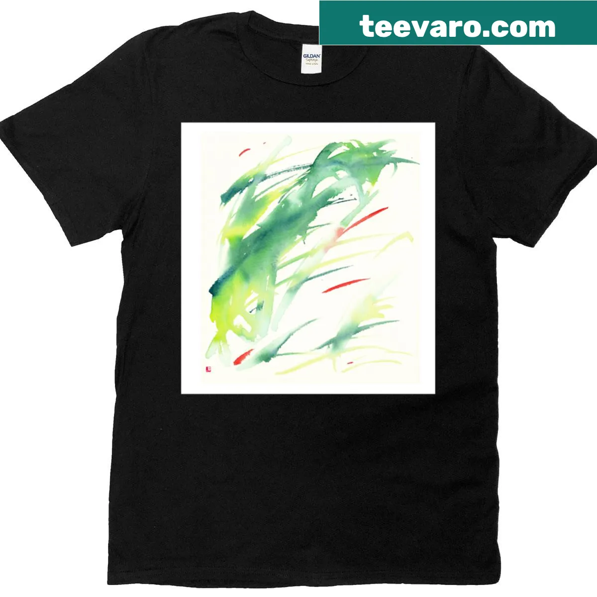 Rock band-themed T-shirt with a framed design. — on a men's t-shirt