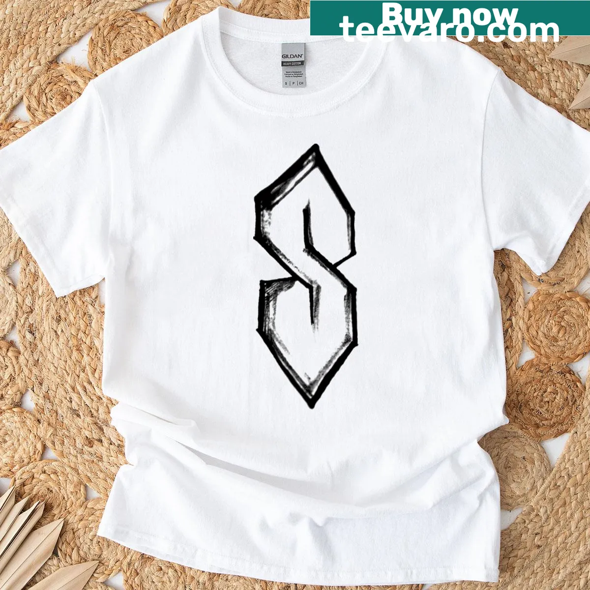 T-shirt featuring nostalgic Old School S graphic — on a men's t-shirt