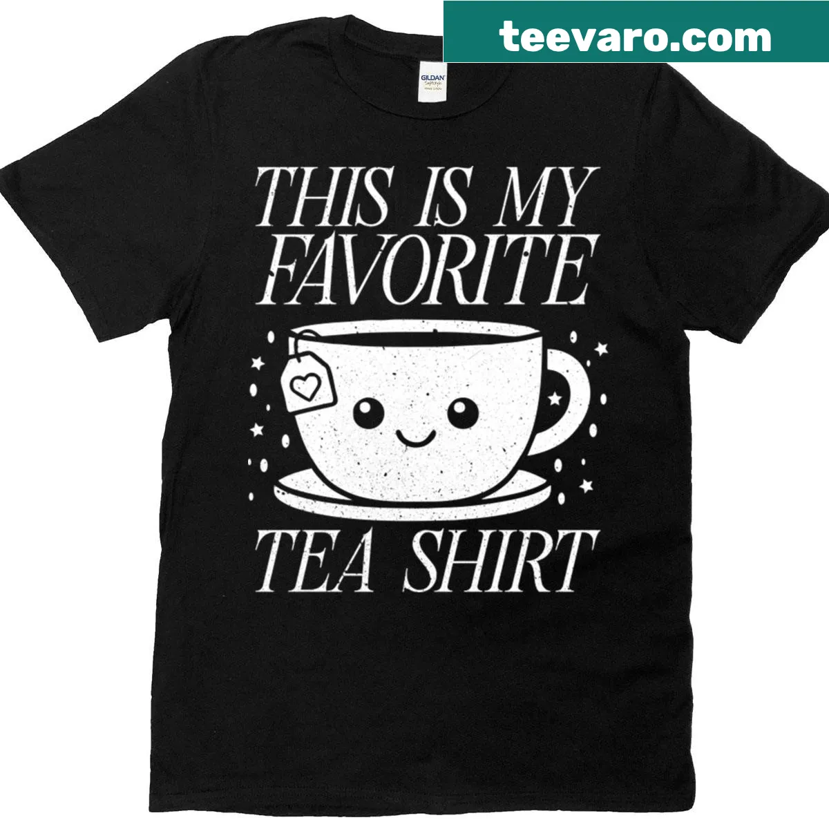 Funny T-shirt for tea drinkers featuring a playful tea graphic — on a men's t-shirt