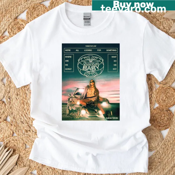 Oversized T-shirt with 'Quantum Baby' typography inspired by Tinashe