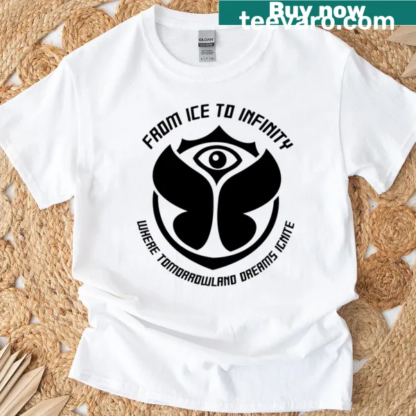 Illustrated Tomorrowland Belgium T-shirt depicting 'From Ice To Infinity' theme