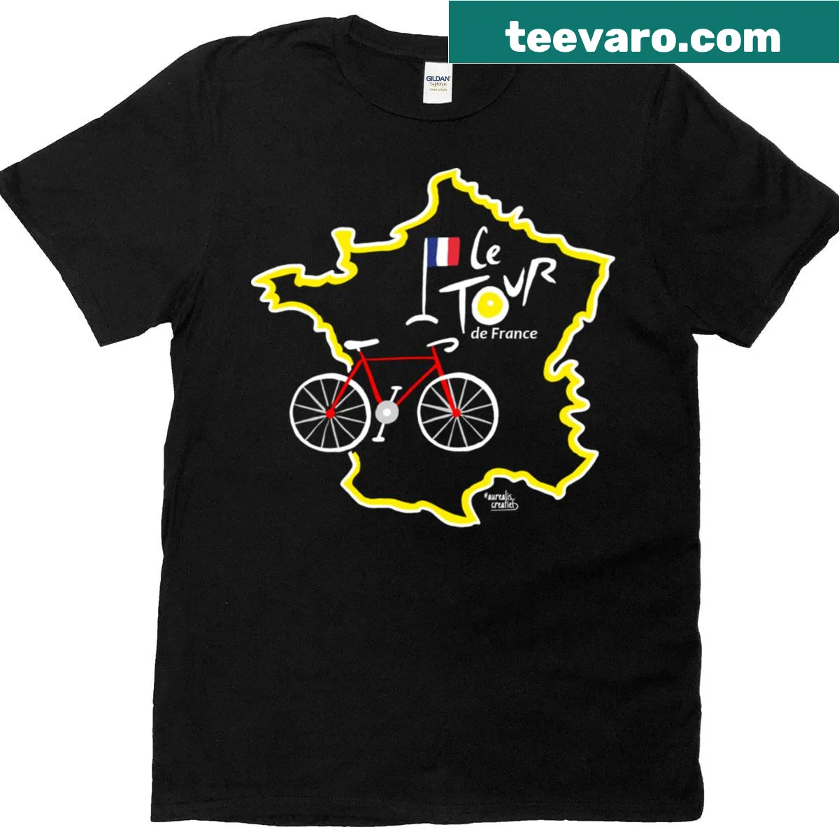 T-shirt featuring typography celebrating Tour de France 2025 — on a men's t-shirt