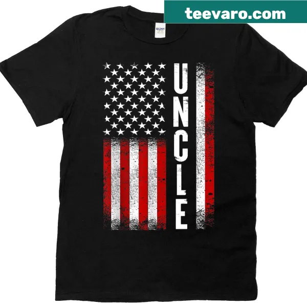 Vintage distressed Best Uncle Ever t-shirt with American flag graphic