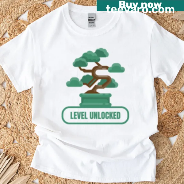 Illustrated bonsai tree T-shirt symbolizing growth and mastery