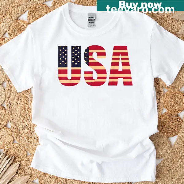 USA map and flag design t-shirt