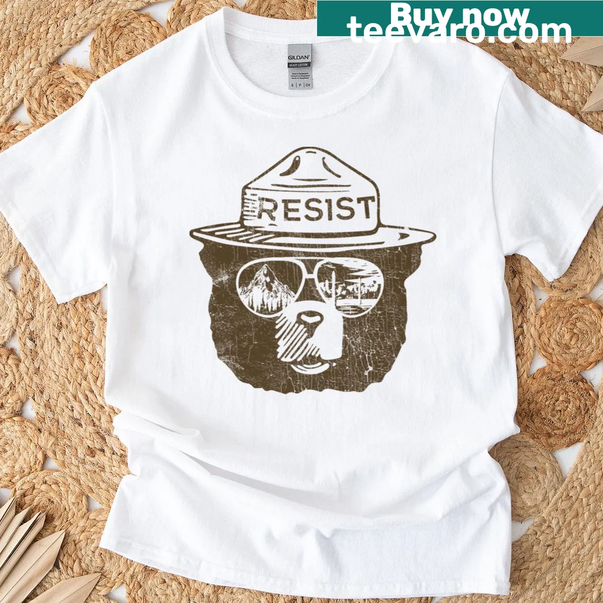 Vintage t-shirt featuring National Park Service design — on a men's t-shirt