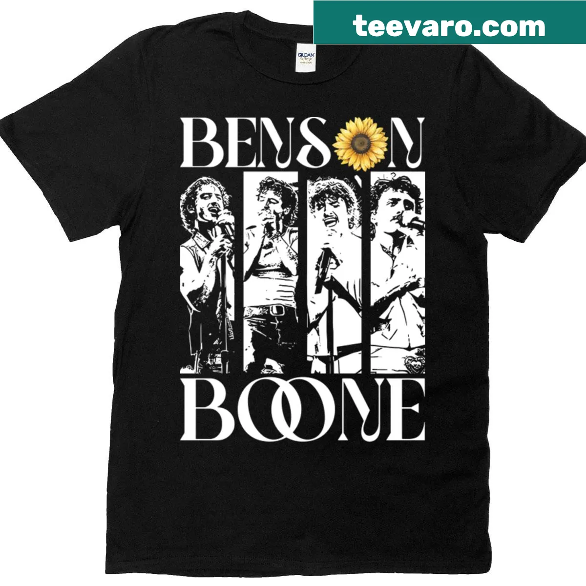 Vintage T-shirt with graphic from Benson Boone Album Tour 2025 — on a men's t-shirt