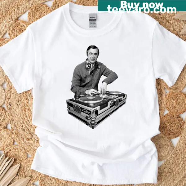 Vintage DJ Turntables design featuring Mr. Rogers