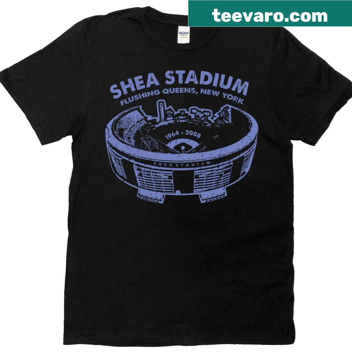 Vintage Shea Stadium T-shirt with classic stadium graphic — on a men's t-shirt