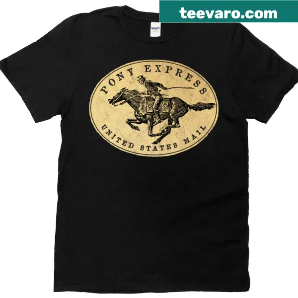 Vintage USPS Pony Express t-shirt with a historical design