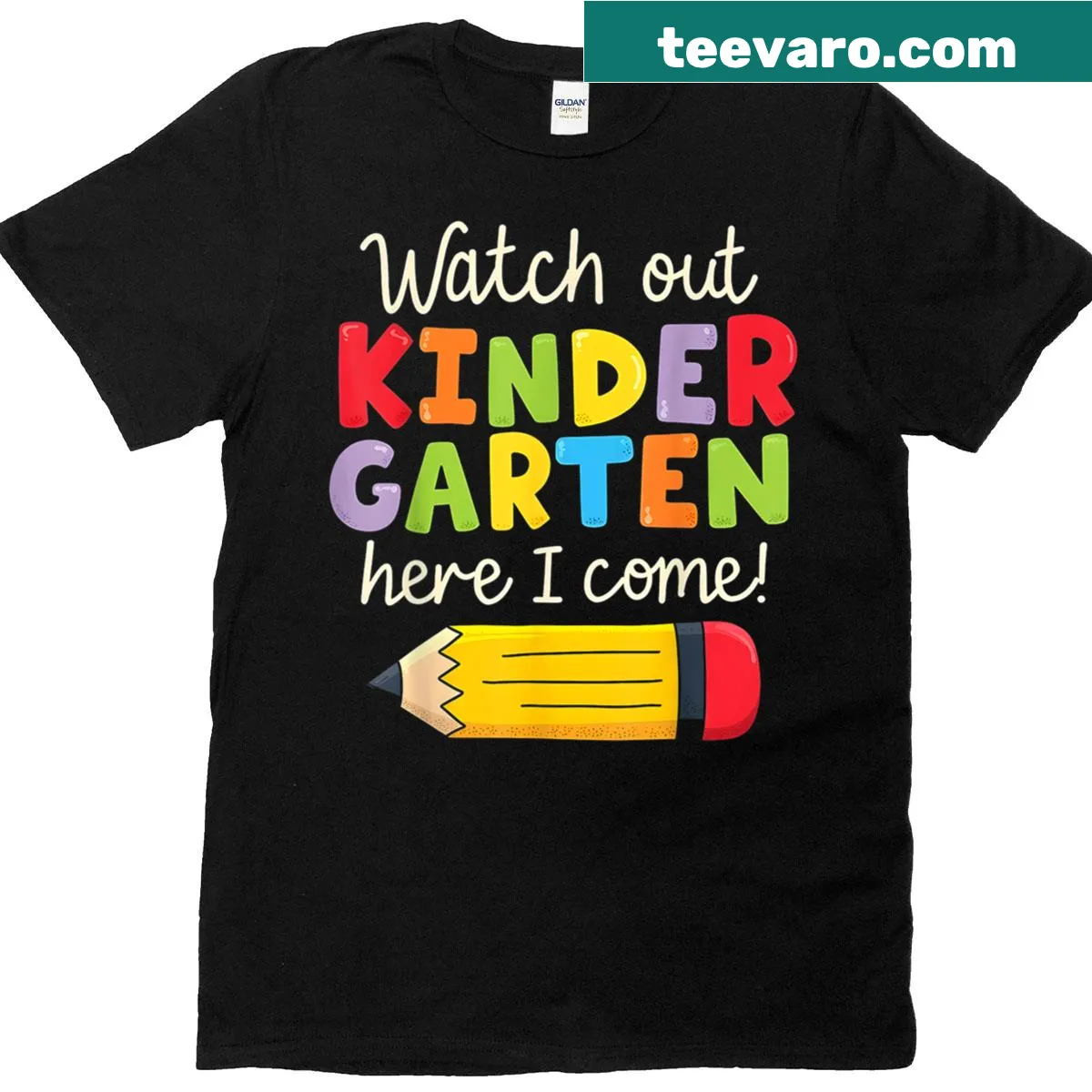 Playful kindergarten-themed graphic for toddlers on T-shirt — on a men's t-shirt