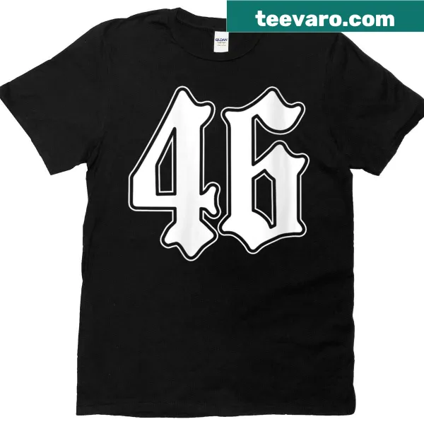 Cartoon-style T-shirt featuring the number '46' for sports fans.