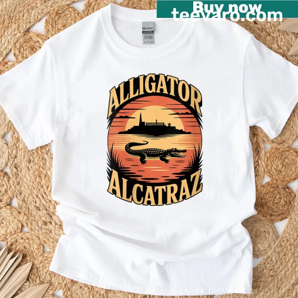 Funny alligator meme t-shirt with vintage distressed style for women