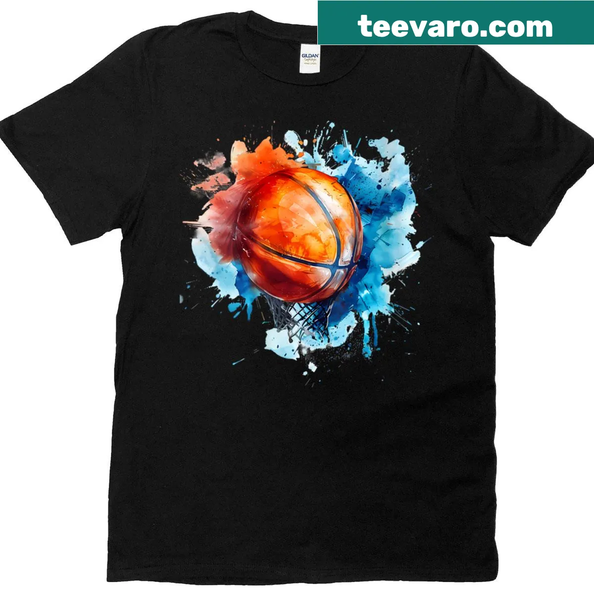 Illustrated basketball player in action for women's basketball lovers — on a men's t-shirt