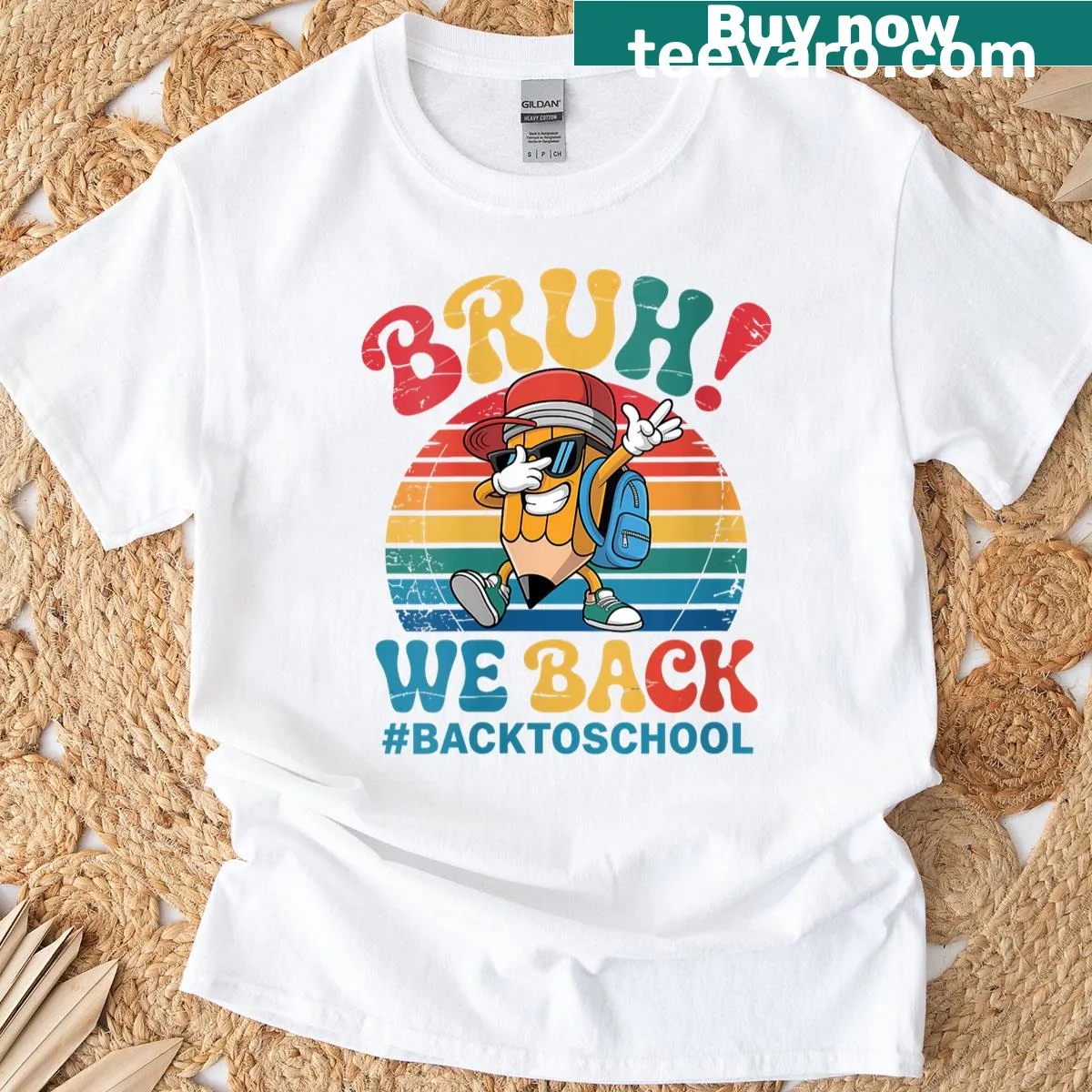 Funny T-shirt with dabbing pencil graphic for back-to-school — on a men's t-shirt