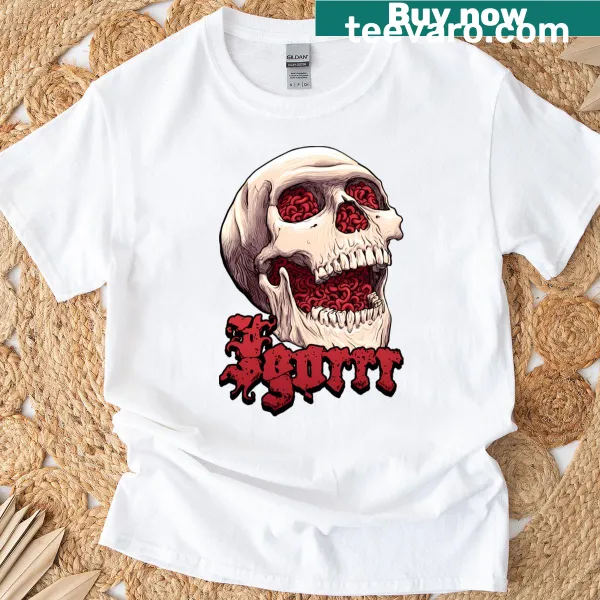 Edgy worm skull graphic T-shirt for alternative fashion