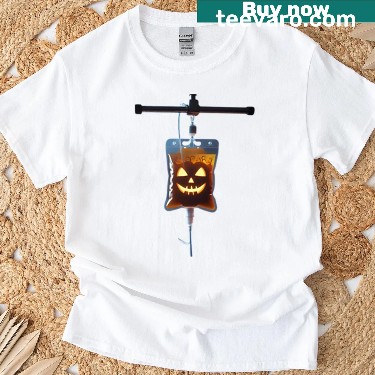 Oversized t-shirt with a pumpkin juice graphic — on a men's t-shirt