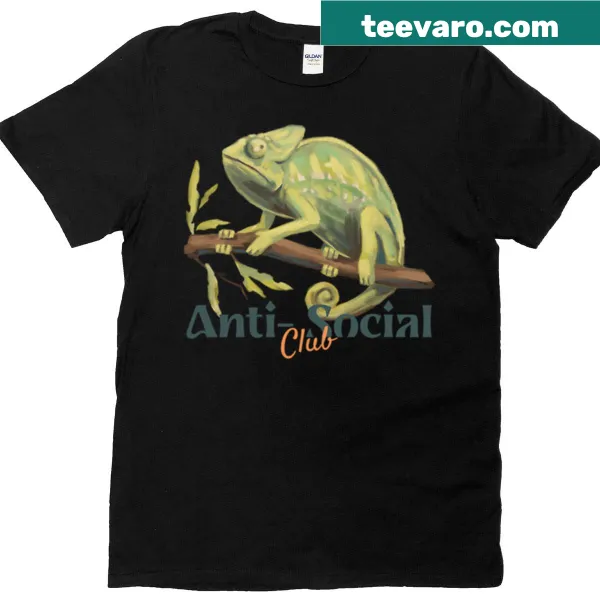 Funny introvert chameleon t-shirt with anti-social club theme
