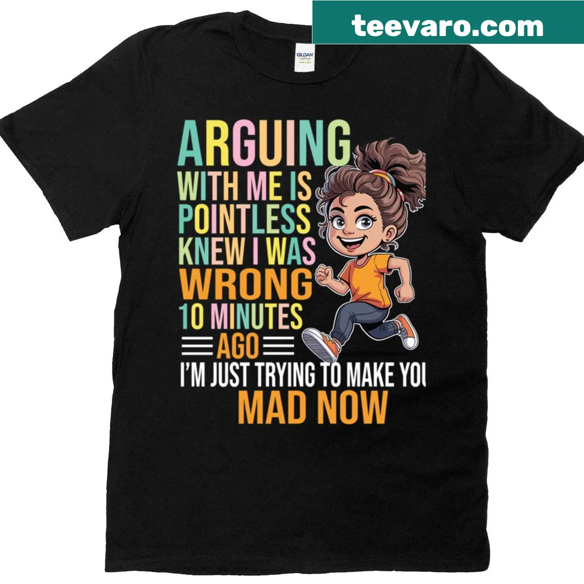 Sarcastic quote tee saying 'Arguing With Me Is Pointless' — on a men's t-shirt