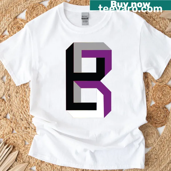 Bold letter B featured on a simple t-shirt design