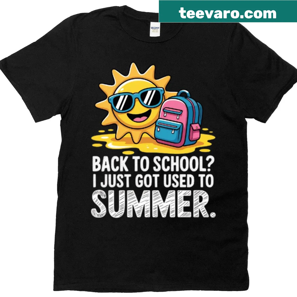 Funny t-shirt with 'I Just Got Used To Summer' text — on a men's t-shirt