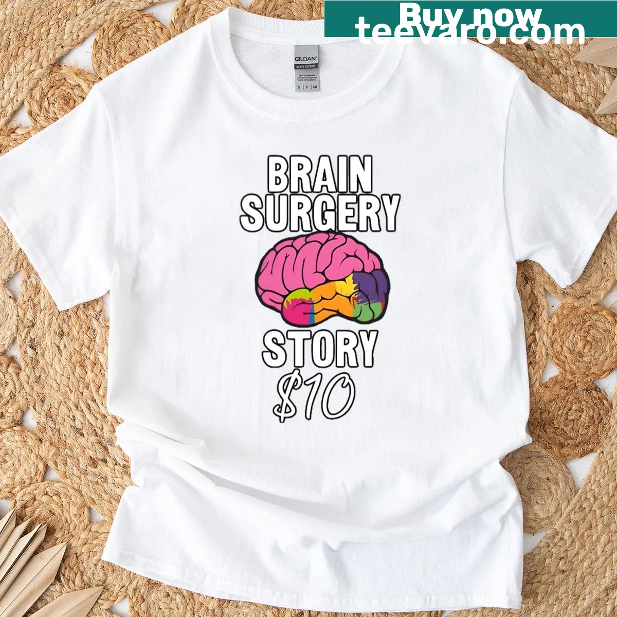 T-shirt with clever 'Brain Surgery 10' graphic design — on a men's t-shirt
