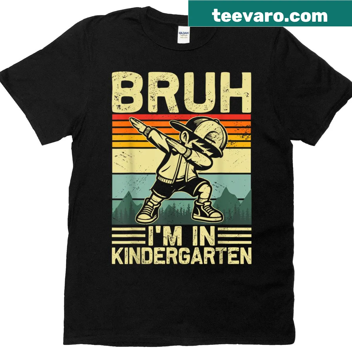 Kindergarten student T-shirt with dabbing graphic — on a men's t-shirt